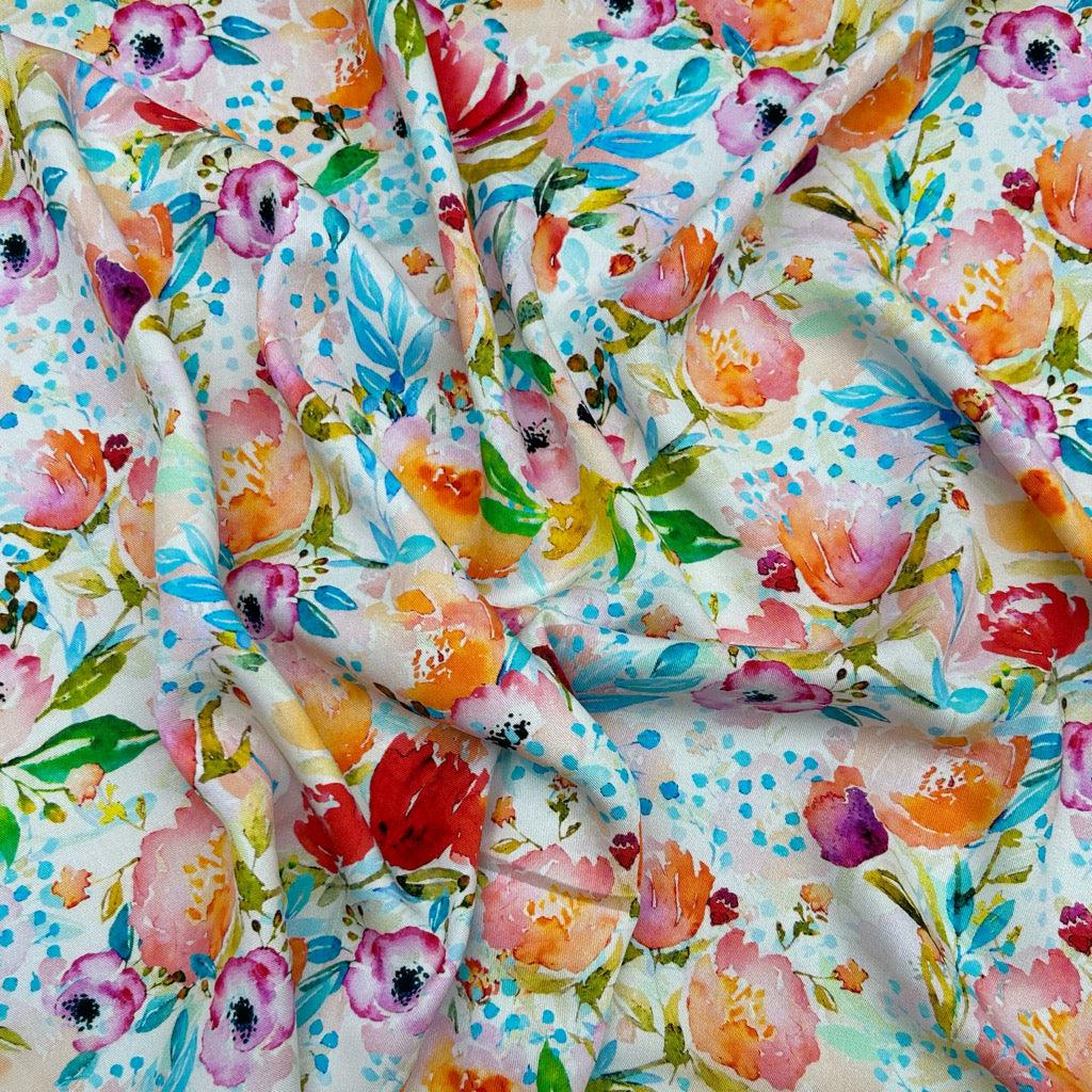 Summer Flower Colourful Infinity Scarf 100% Viscose