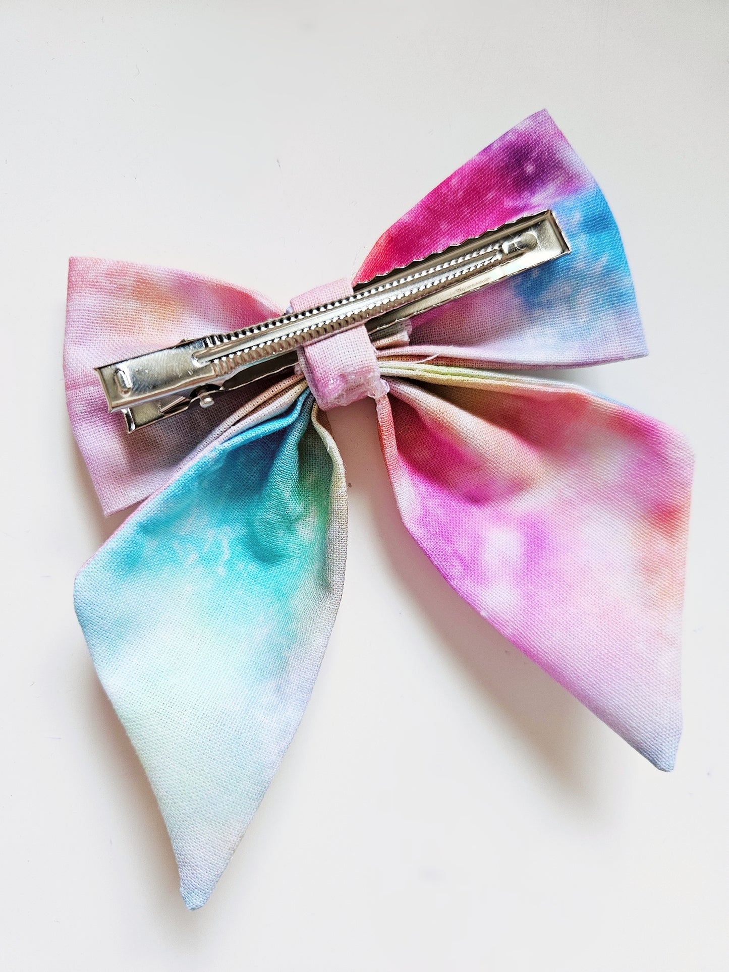 Handmade Bow Tie Clip with Tails | Tie Dye Pastel Design | Pack of 2