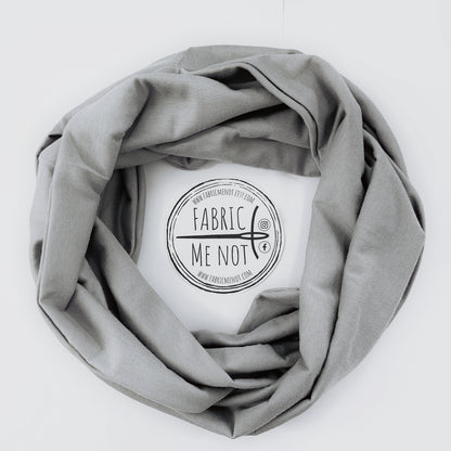 Dark Grey Plain 100% Knitted Cotton Infinity Scarf