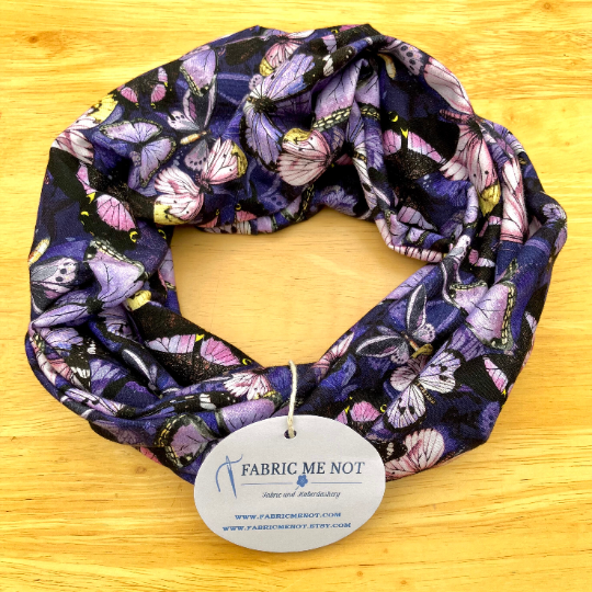 Butterflies 100% Knitted Cotton Infinity Scarf