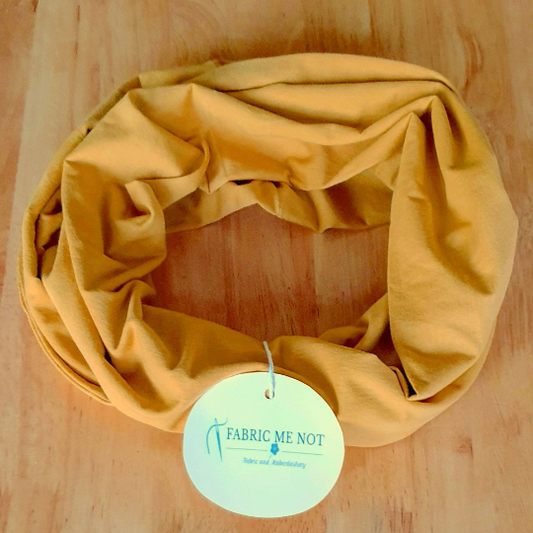 Mustard Plain 100% Knitted Cotton Infinity Scarf