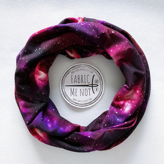 Pink Galaxy 100% Knitted Cotton Infinity Scarf
