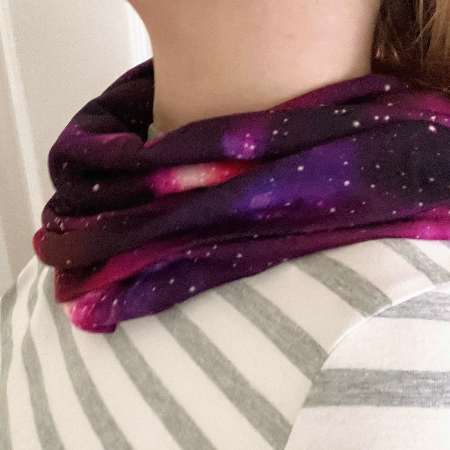 Pink Galaxy 100% Knitted Cotton Infinity Scarf