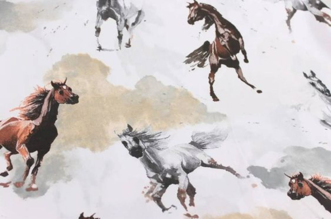 Horses 100% Cotton 45cm x 160cm Piece