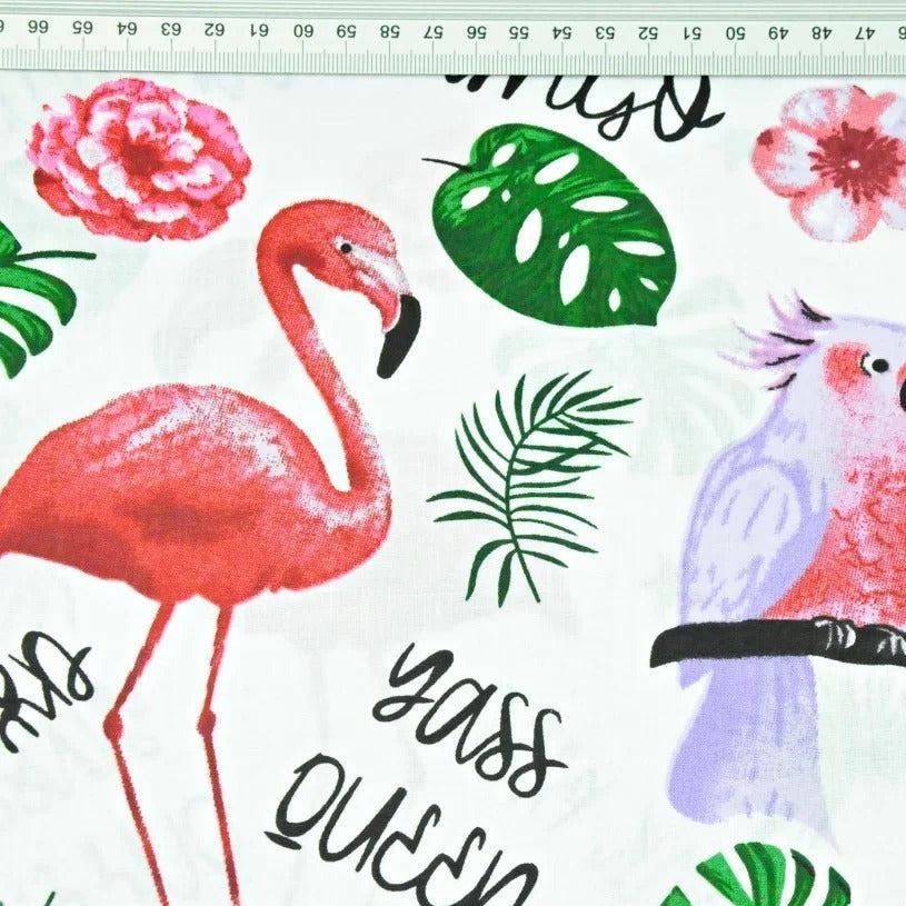 Flamingos 100% Cotton 60cm x 160cm Piece