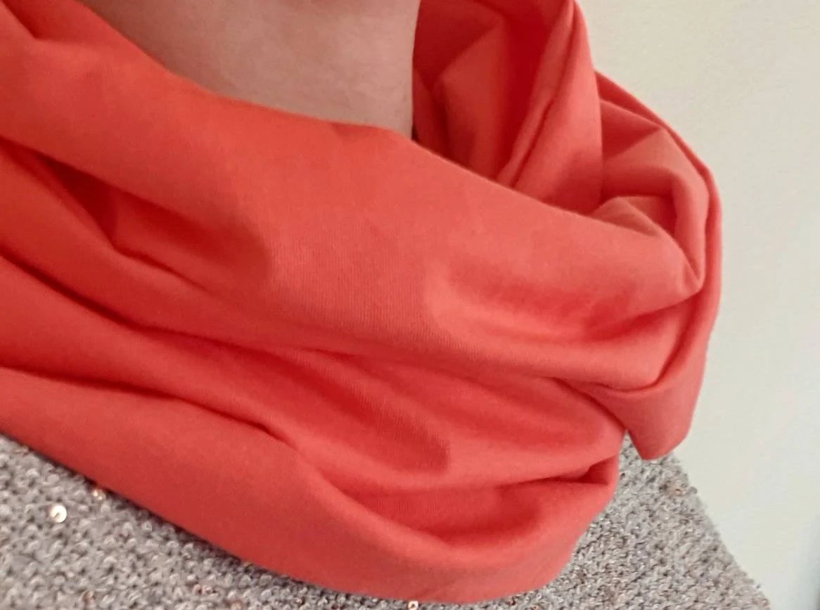 Coral Plain 100% Knitted Cotton Infinity Scarf