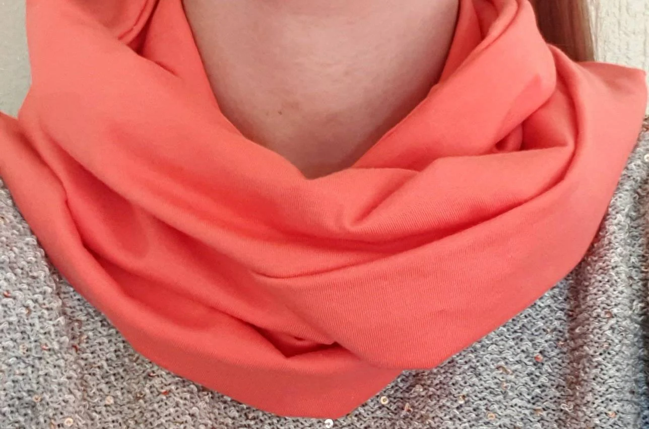 Coral Plain 100% Knitted Cotton Infinity Scarf