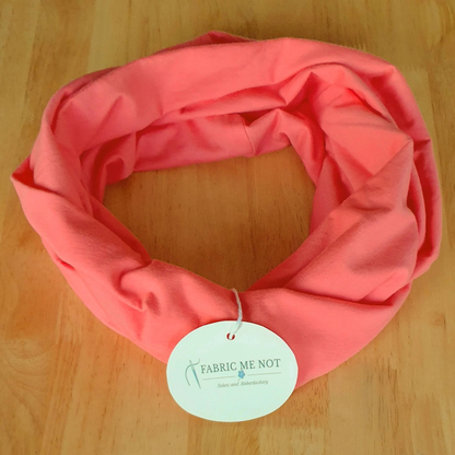 Coral Plain 100% Knitted Cotton Infinity Scarf