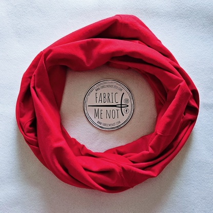 Red Plain 100% Knitted Cotton Infinity Scarf