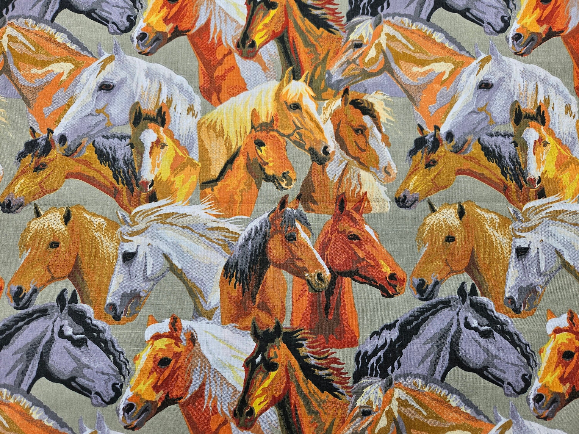 Horses Background 100% Cotton Fabric | 160cm Wide | Sold by Half a Meter | Sewing Essentials | Crafts