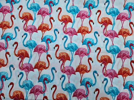 Flamingos 100% Cotton Fabric | 160cm Wide | Sold by Half a Meter | Sewing Essentials | Crafts