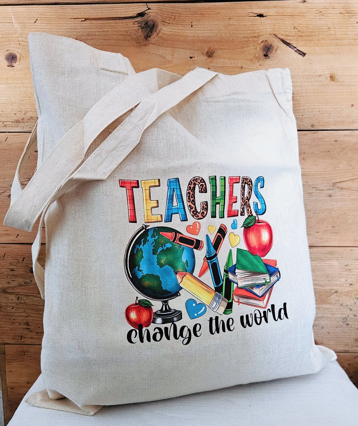 Teacher Tote Bag | Size 38cm x 40cm | Natural Cotton Bag | Teacher Gift | Gift Ideas | End Of Year Gifts
