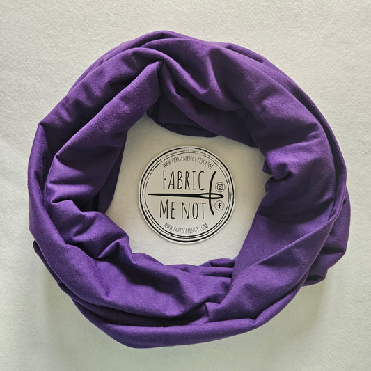 Purple Plain 100% Knitted Cotton Infinity Scarf