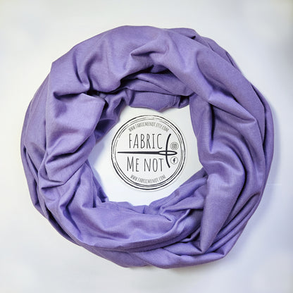 Lavender Purple Plain 100% Knitted Cotton Infinity Scarf